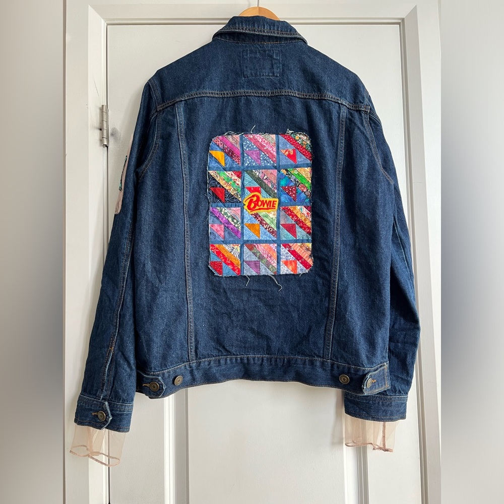 Bowie sparkle Fish Upcycled Denim Coat By Re Warren (deals on style) Size Large